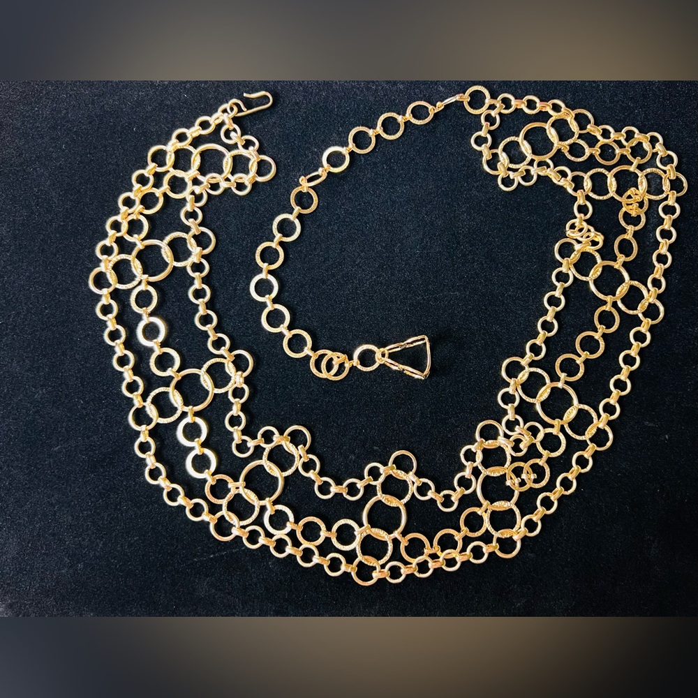 Vintage Gild Tone Napier Circular Chain Link Belt